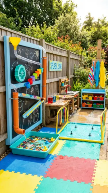22 DIY Outside Play Area for Kids Water Wall Splash Zone 22 22. The Complete DIY Splash Zone — All Together