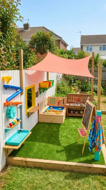 22 DIY Kids Playground Sandbox and Water Table for Small Yards 22 22. The Complete Small Yard DIY Play Zone — All Together