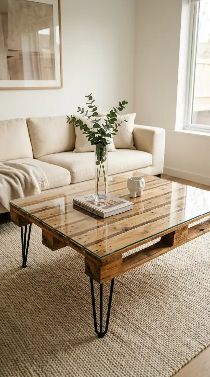 12 Rustic Wood Pallet Tables Inspiration Hairpin Leg Coffee 3 3. Pallet Coffee Table With Glass Top Insert