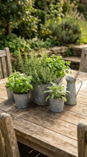 12 Herb Planter Ideas Vintage Galvanized Metal Collection 4 4. Build a Tiered Wooden Crate and Galvanized Pot Display Stand