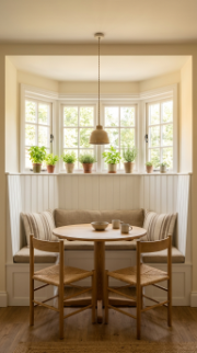 20 DIY Breakfast Nook Bay Window Wraparound Banquette 4 4. Install Beadboard Paneling on the Banquette Back
