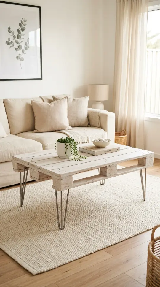 12 Rustic Wood Pallet Tables Inspiration Hairpin Leg Coffee 4 4. Pallet Coffee Table With Whitewash Finish