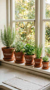 18 Herb Garden Ideas Indoor Kitchen Window Terracotta 4 4. Use Graduated Terracotta Pot Sizes for a Natural Visual Hierarchy