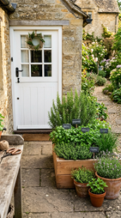 18 Herb Garden Ideas Rustic Cedar Raised Bed Outdoor 4 4.Create a Cedar Raised Bed Kitchen Garden Beside the Back Door