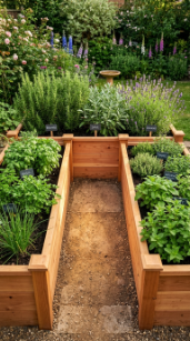 18 Herb Garden Ideas Rustic Cedar Raised Bed Outdoor 5 5.Build a Cedar U-Shaped Raised Herb Garden for Maximum Accessibility