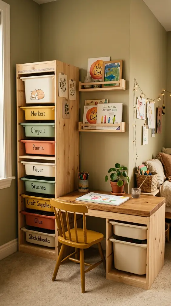 12 Kids Room Corner Decor Inspiration Art Station Creative 6 6. Ikea-Hack Art Station Corner With Trofast or Kallax Units