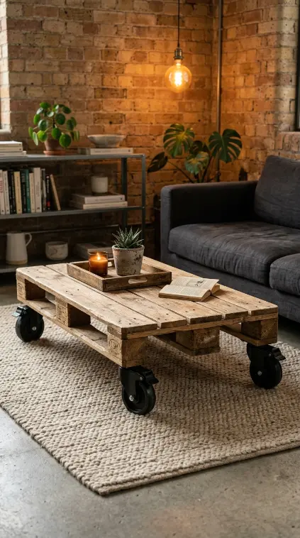 12 Rustic Wood Pallet Tables Inspiration Hairpin Leg Coffee 7 7. Pallet Coffee Table With Casters Instead of Hairpin Legs