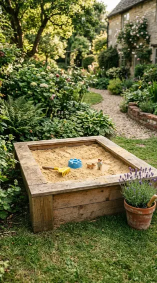 22 DIY Kids Playground Sandbox and Water Table for Small Yards 7 7. Raised Planter Box Doubled as Sandbox
