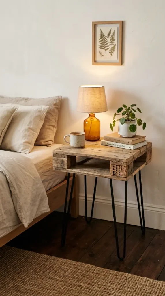 12 Rustic Wood Pallet Tables Inspiration Hairpin Leg Coffee 8 8. Pallet Side Table on Single Hairpin Leg Set