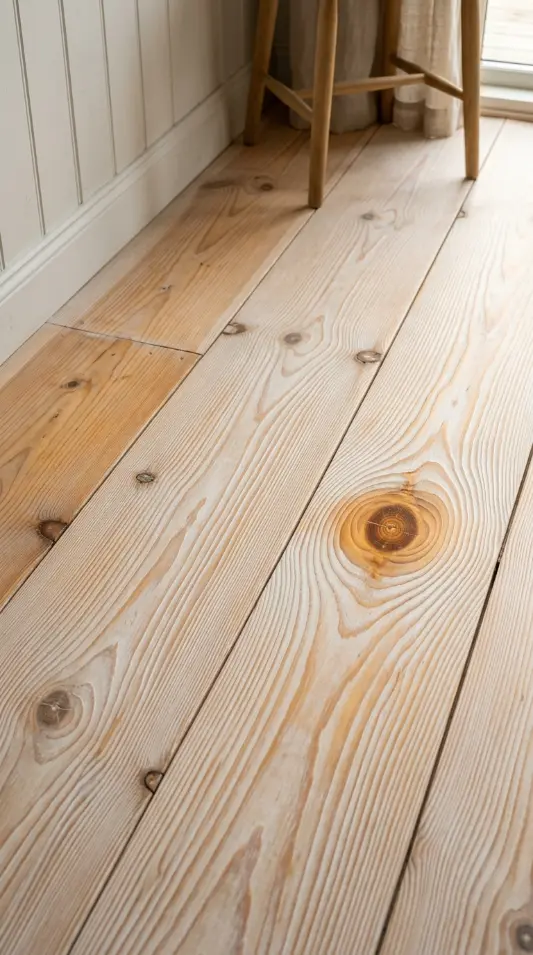 27 Light Wood Flooring for Farmhouse Whitewashed Pine Style 1 1. Classic Wide Plank Whitewashed Pine — The Foundational Floor1. Classic Wide Plank Whitewashed Pine — The Foundational Floor