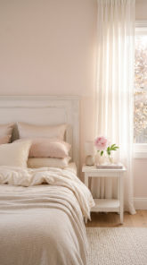 17 Bedroom Aesthetic Romantic Soft Luxe Peony Silk Style 1 1. Paint the Walls in the Palest Blush or Peony White