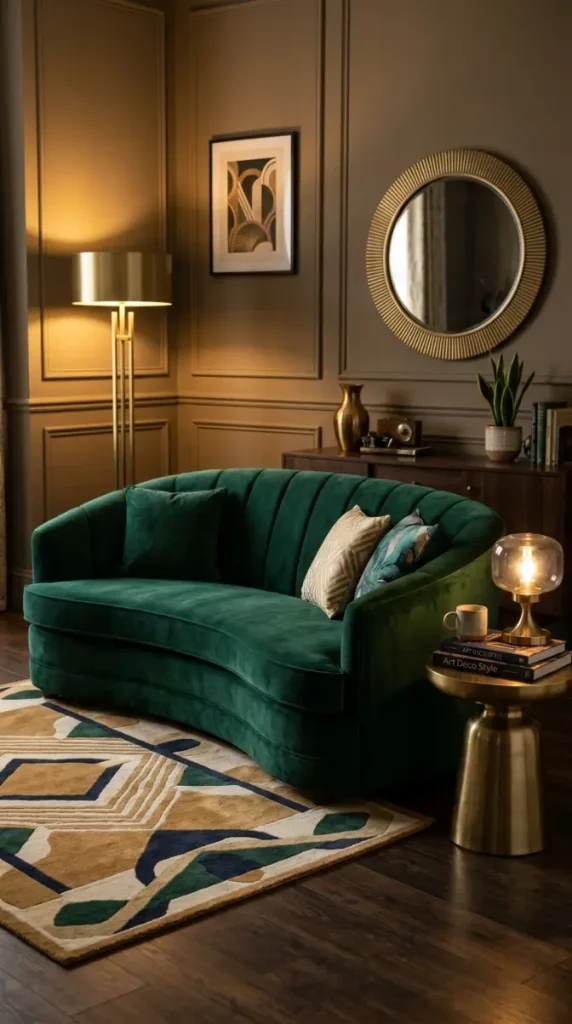 15 Vintage Home Decor Ideas Neo Deco Living Room Glamour 1 1. The Jewel Tone Velvet Sofa as the Starting Point