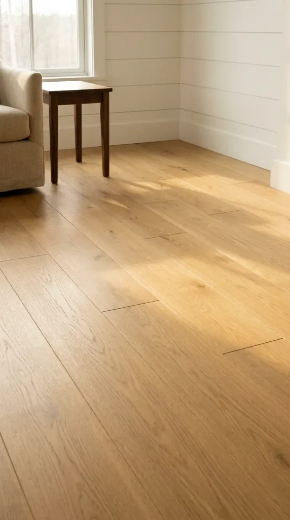 16 Modern Farmhouse Interior Design Seamless White Oak Floor 1 1. Wide Plank White Oak Floor Installation