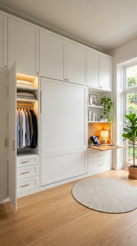 10 Smart Storage Closet Ideas Convertible Murphy Office 10 10. The Complete Murphy Office Room — Every Element Right at Once