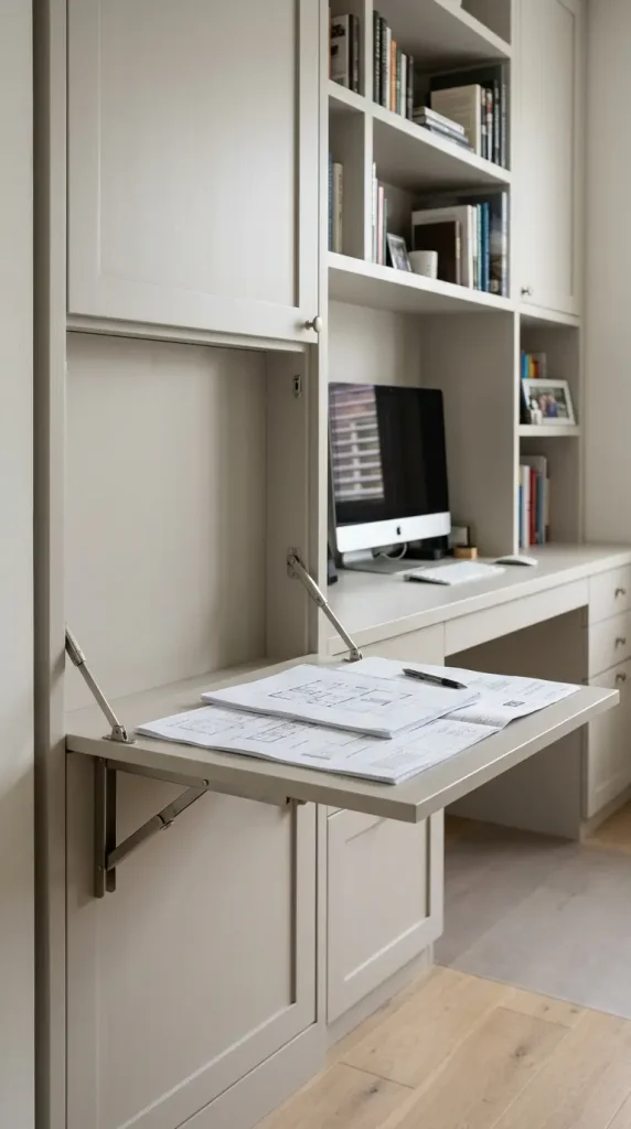 22 Home Office Inspiration Built-In Alcove Maximized 10 10. The Fold-Out Secondary Work Surface — Expandable Desk for Occasional Use