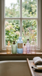 24 Small Bathroom Decor with Bathtub Caddies Vintage Pastel 10 10. The Vintage Apothecary Bottle Display — Small Surface Maximization