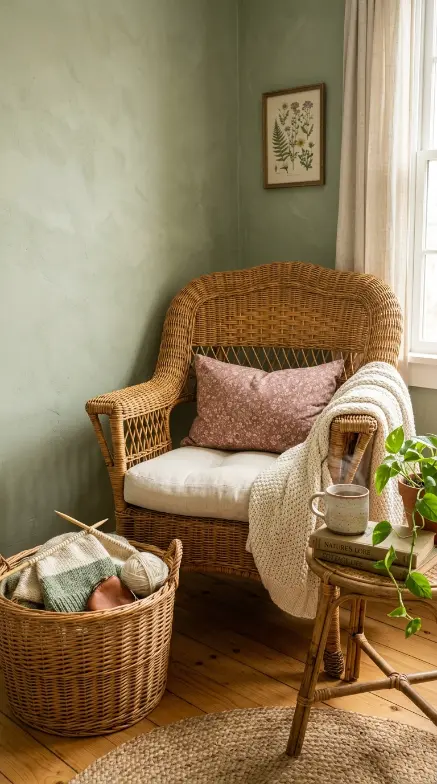 32 Cute Room Ideas for a Dreamy Cottagecore Bedroom 10 10. Wicker and Rattan Furniture in the Cottagecore Bedroom