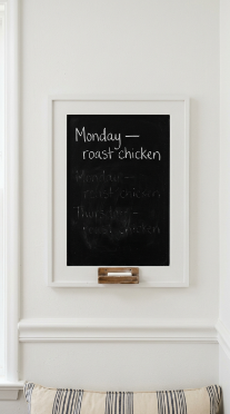 14 DIY Breakfast Nook Farmhouse Wainscoting Storage Bench 11 11. Add a Small Chalkboard Panel Above the Chair Rail for Notes and Menus