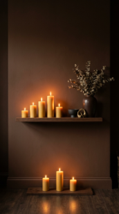15 Bedroom Aesthetic Earthy Cocooning Cocoa Brown Warm 11 11. Create a Layered Bedside Vignette on a Timber Tray