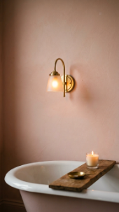 18 Romantic Bathtub Caddy Decor Ideas Rose Petal Candlelight 11 11. Mount a Small Brass Wall Sconce Beside the Tub for Permanent Soft Light