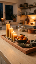 16 Table Candle Decor Earthy Pillar Cluster Clay Tray 11 11. Pair the Clay Tray With Dark Moody Taper Candles in Small Holders