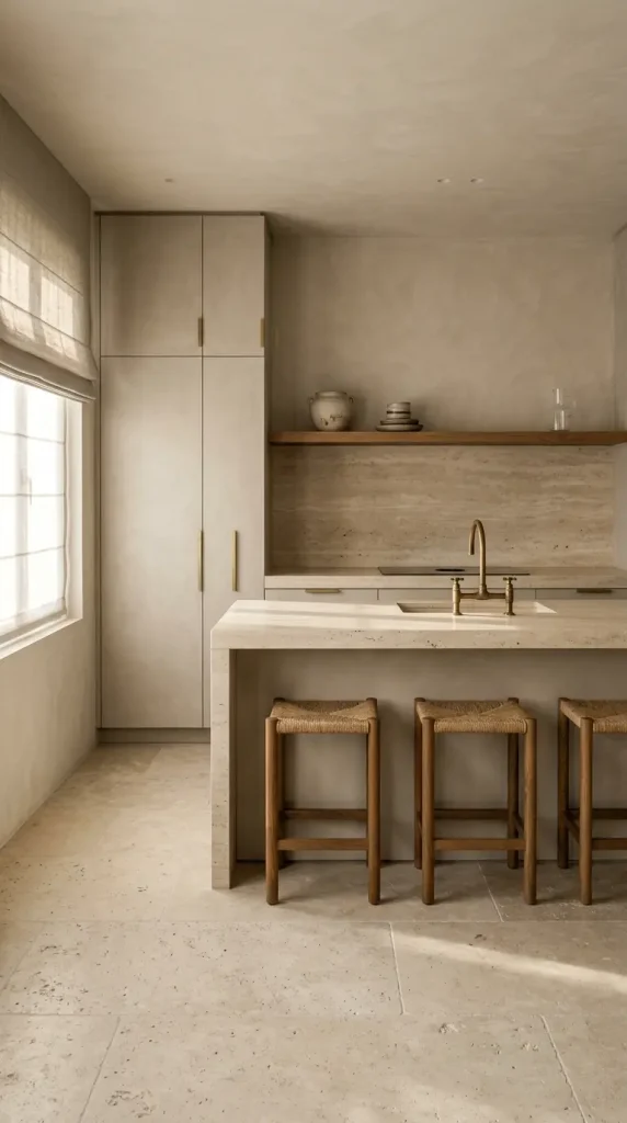 11 Minimalist Luxury Kitchen Quiet Luxury Greige Travertine Warm 11 11. The Complete Quiet Luxury Greige Travertine Kitchen