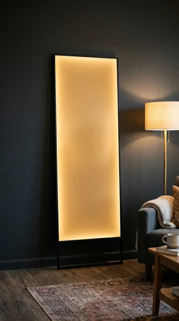 25 Full Length Mirror Living Room Slim Black Frame Minimal 12 12. Against a Dark Charcoal or Black Wall for a Tonal Minimal Look