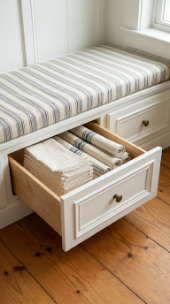 14 DIY Breakfast Nook Farmhouse Wainscoting Storage Bench 12 12. Install Under Bench Drawers as an Alternative to Lift Top Storage