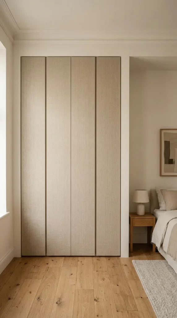 16 Minimalist Luxury Bedroom Quiet Luxury Linen Neutral Warm 12 12. Recessed Wardrobe With Linen Panel Doors