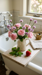 24 Romantic Bathtub Caddy Decor Ideas Garden Cottage Floral 12 12. The Garden Vegetable and Herb Accent — Kitchen Garden Crossover