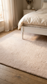17 Bedroom Aesthetic Romantic Soft Luxe Peony Silk Style 13 13. Add a Soft Pale Pink or Blush Wool Rug Beside the Bed