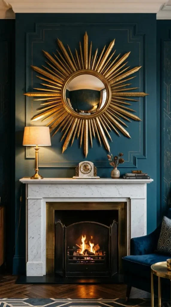 15 Vintage Home Decor Ideas Neo Deco Living Room Glamour 13 13. An Art Deco Sunburst or Starburst Mirror as Wall Art