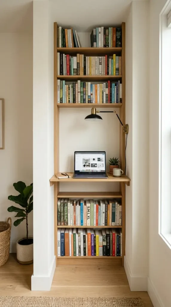 22 Home Office Inspiration Built-In Alcove Maximized 13 13. The Narrow Alcove Vertical-Only Solution — Width-Constrained Maximization