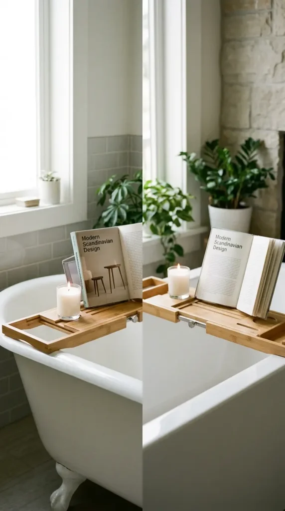16 Rustic Bathtub Tray Ideas for a Spa Style Bamboo Tub 15 15. Bamboo Tray With an Adjustable Width for Different Tub Sizes