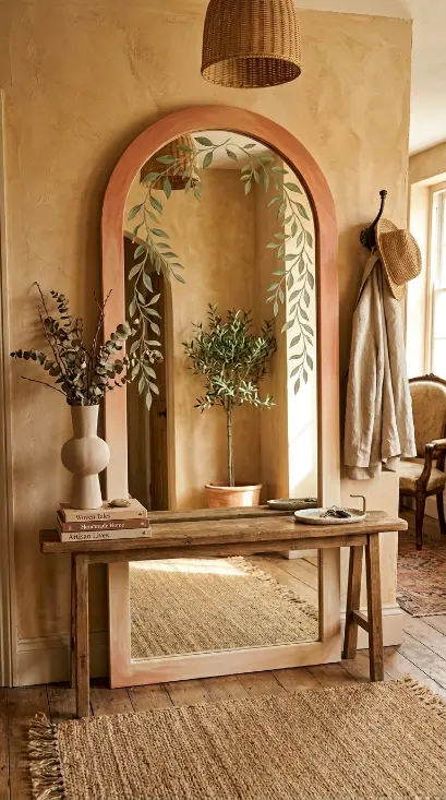 15 Decorated Mirror Hand Painted Arch Entryway Eclectic Wall 15 15. The Complete Hand Painted Arch Mirror Entryway