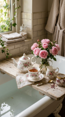 24 Romantic Bathtub Caddy Decor Ideas Garden Cottage Floral 15 15. The Floral Bone China Tea Service — Matching Pattern Romance