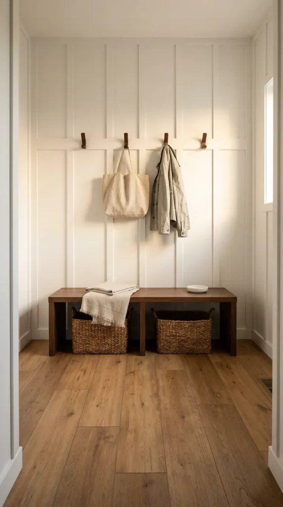 25 Affordable Farmhouse Flooring Ideas Budget Laminate Wood 16 16. Budget Farmhouse Mudroom With Laminate Floor