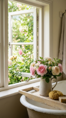 24 Romantic Bathtub Caddy Decor Ideas Garden Cottage Floral 16 16. The Butterfly and Bee Garden Life Detail — Living Pollinators Visiting