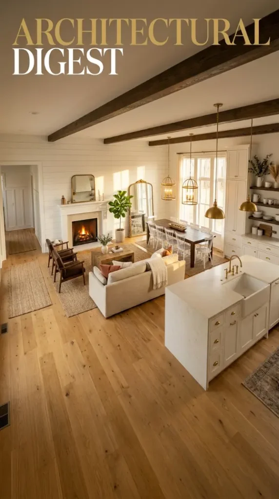 16 Modern Farmhouse Interior Design Seamless White Oak Floor 16 16. The Complete Modern Farmhouse Interior — Every Element Together