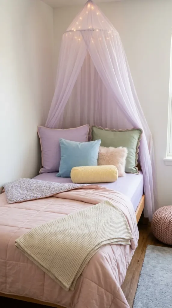 16 Dorm Bedding Ideas Pastel Aesthetic Girls Twin XL 16 16. The Complete Pastel Twin XL Bed — Every Layer Together