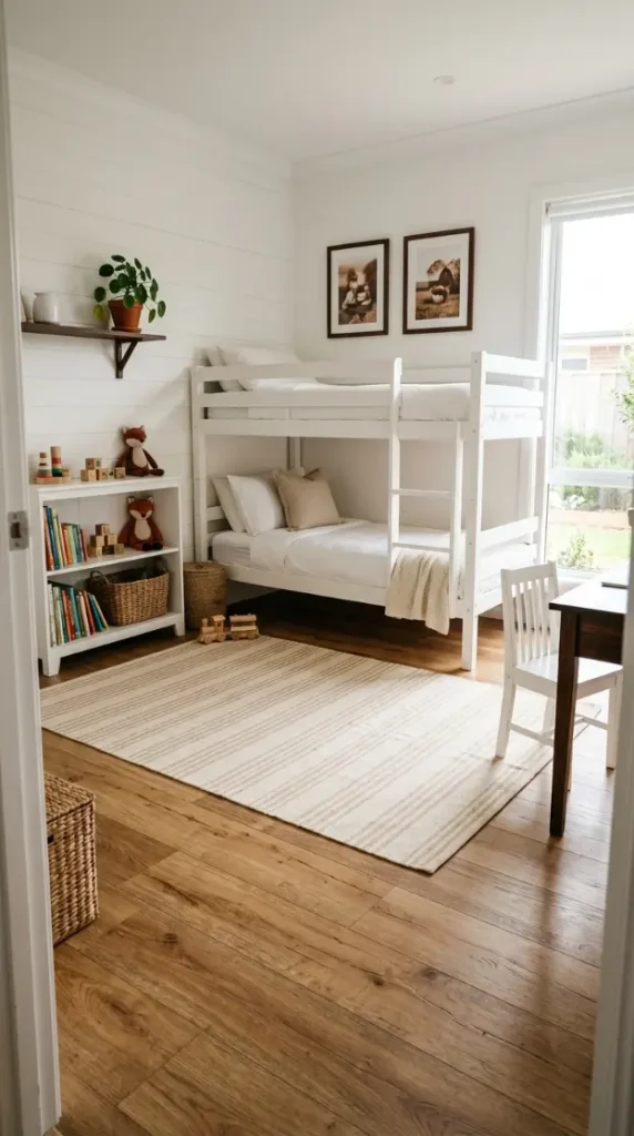 25 Affordable Farmhouse Flooring Ideas Budget Laminate Wood 17 17. Farmhouse Kids Room With Durable Laminate Floor