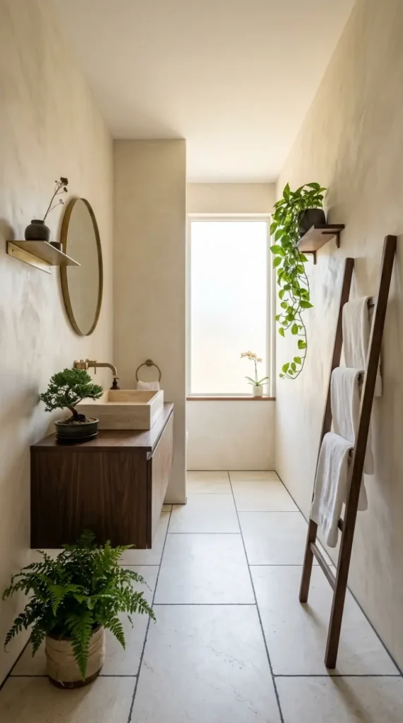 24 Modern Bathroom Plant Aesthetic Japandi Bonsai Minimal 19 19. The Complete Japandi Botanical Bathroom — Every Element Together
