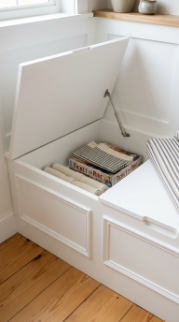 14 DIY Breakfast Nook Farmhouse Wainscoting Storage Bench 2 2. Build the Storage Bench With Lift Top Seat Panels for Hidden Storage