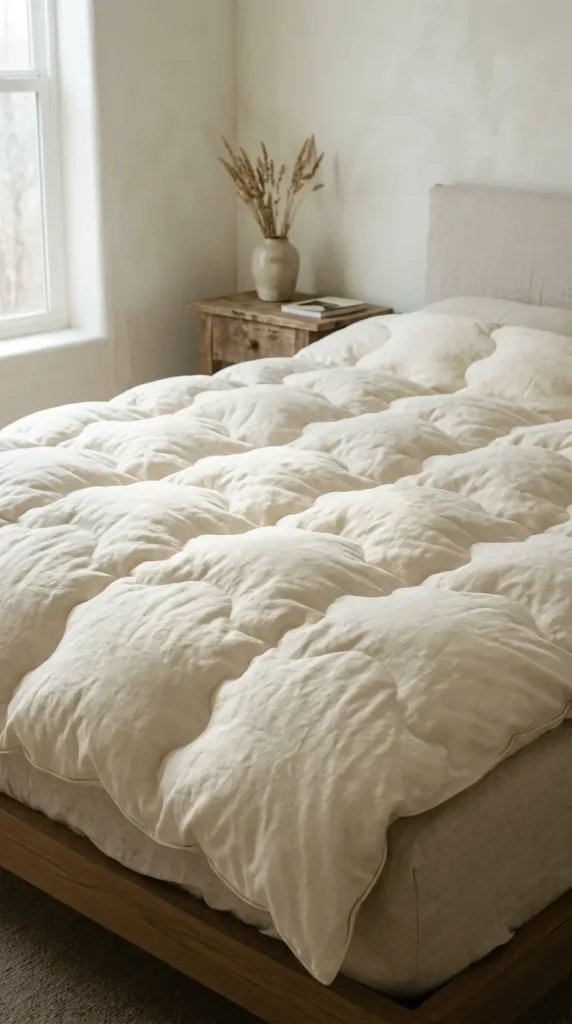 10 Cute Bedding Ideas Pastel Cloud Dreamy Bedroom Style 2 2. Overstuffed Cloud-Quilted Duvet for Exaggerated Puffiness