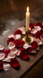 18 Romantic Bathtub Caddy Decor Ideas Rose Petal Candlelight 2 2. Scatter Deep Red and Blush Rose Petals Across the Caddy Itself