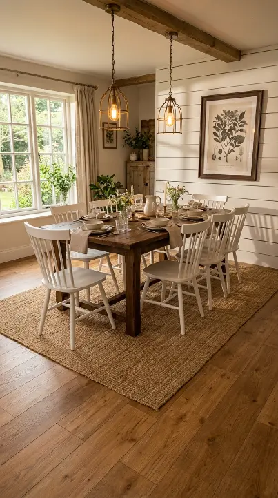 25 Affordable Farmhouse Flooring Ideas Budget Laminate Wood 20 20. Farmhouse Laminate Dining Room Transformation