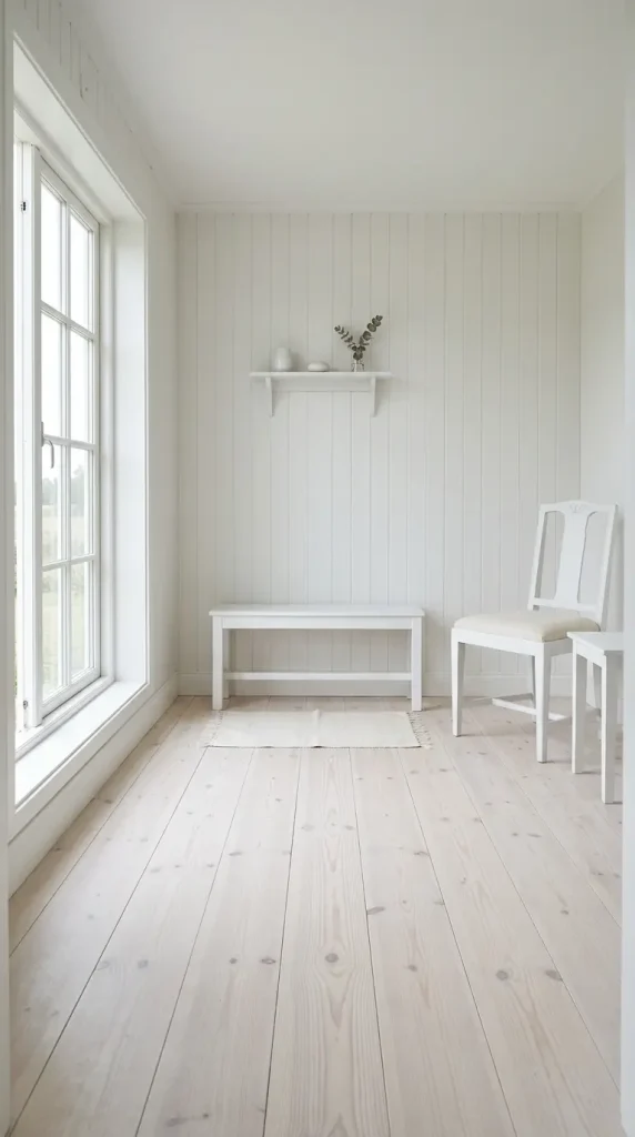 27 Light Wood Flooring for Farmhouse Whitewashed Pine Style 20 20. Whitewashed Pine Floor — Scandinavian Farmhouse Influence