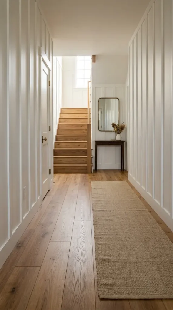 25 Affordable Farmhouse Flooring Ideas Budget Laminate Wood 21 21. Farmhouse Laminate in a Hallway and Landing