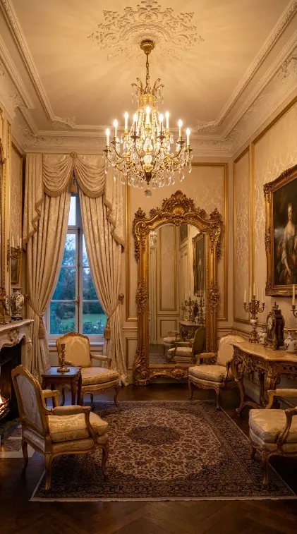 22 Full Length Mirror Living Room Baroque Gold Dramatic 21 21. In a Living Room With Antique Furniture for a Complete Period Interior