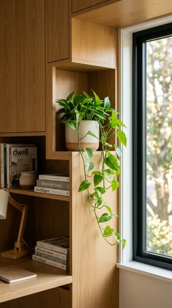 22 Home Office Inspiration Built-In Alcove Maximized 21 21. The Integrated Plant Shelf Niche — Living Greenery Architectural Recess